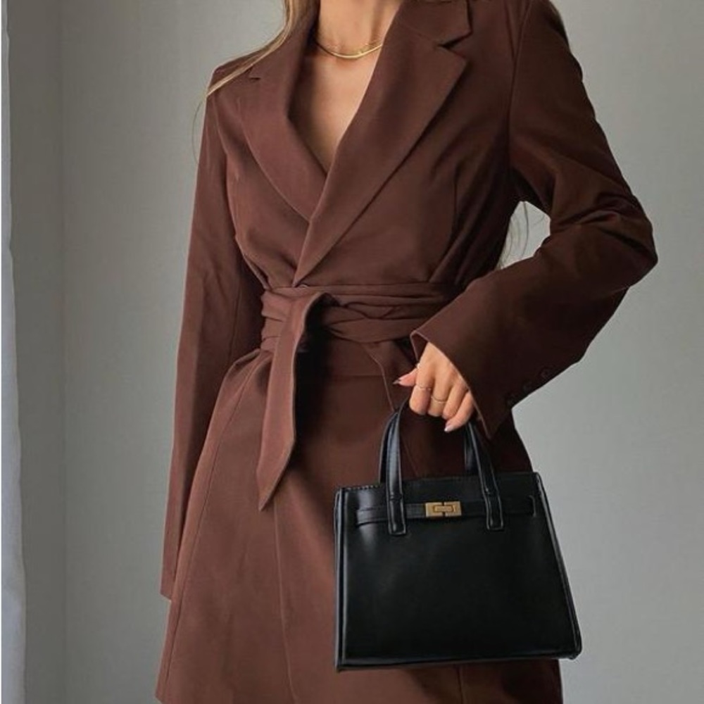 NWT Pretty Lavish Chocolate Brown Blazer dress